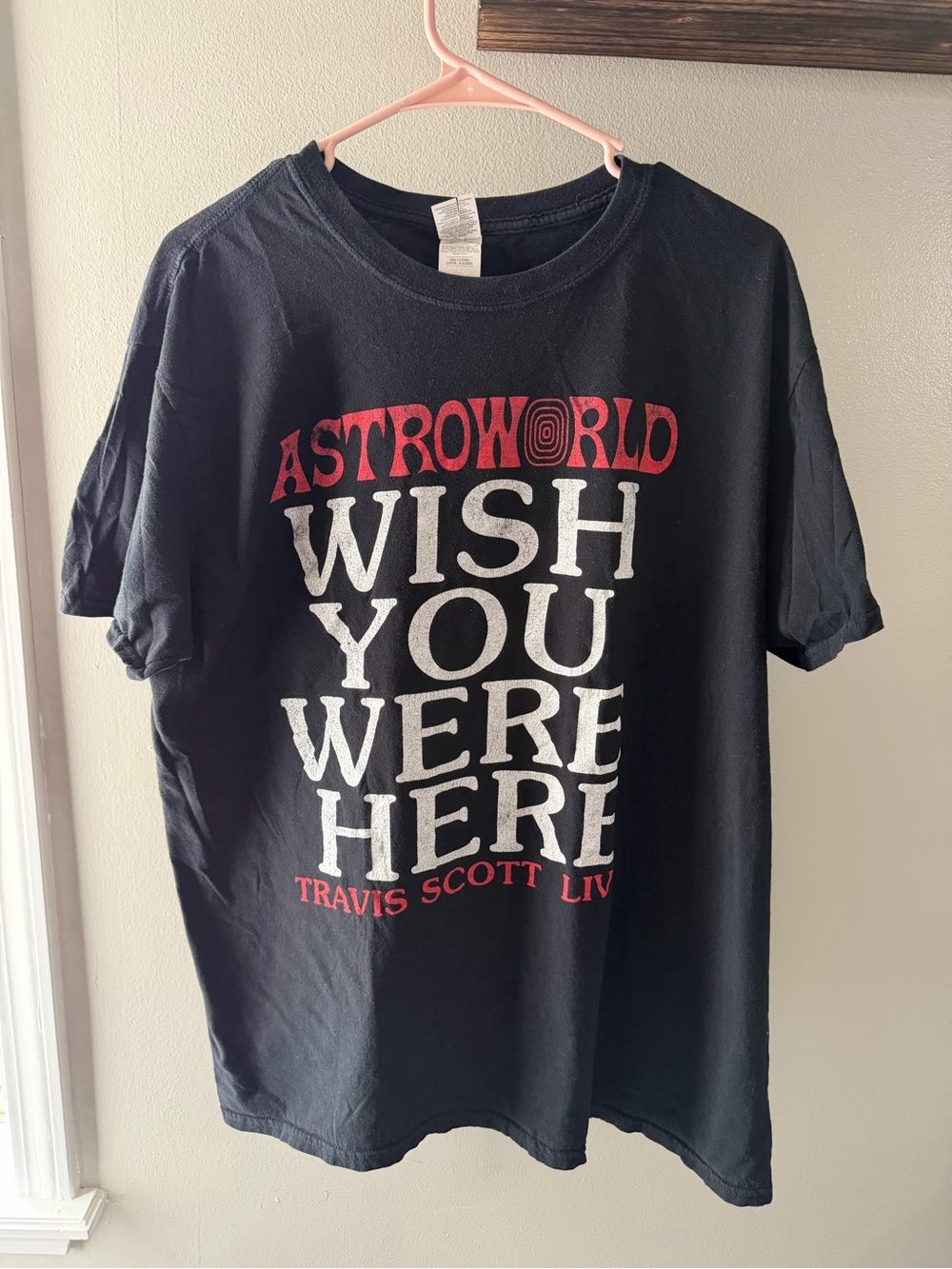 Travis Scott Astroworld Wish You Were Here Black Concert Graphic t-shirt